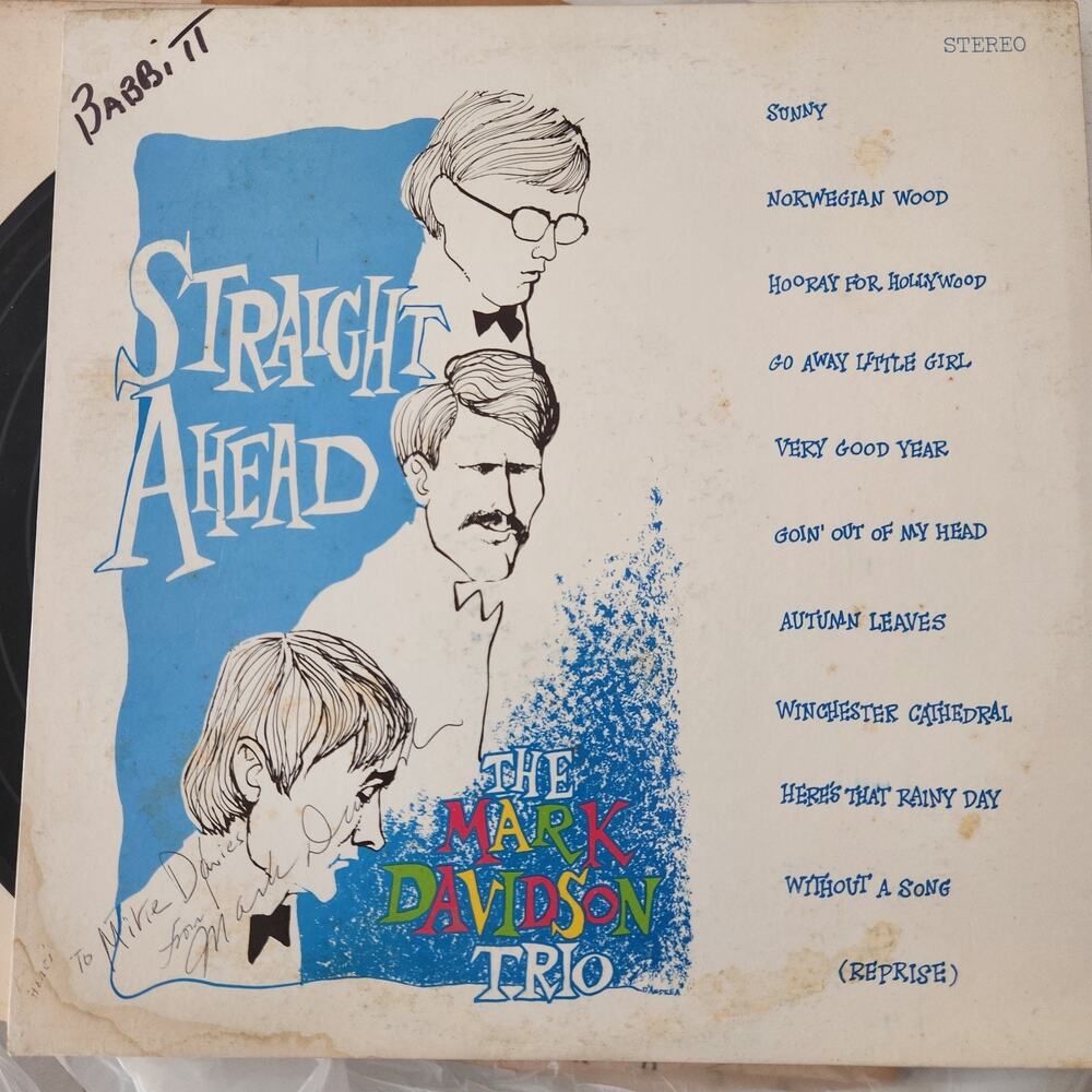 The Mark Davidson Trio Straight Ahead 12" Stereo LP Vinyl Record 33 RPM Signed